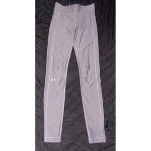 Under Armour HeatGear Women's Gray Full Length Compression Leggings, Size S Tall